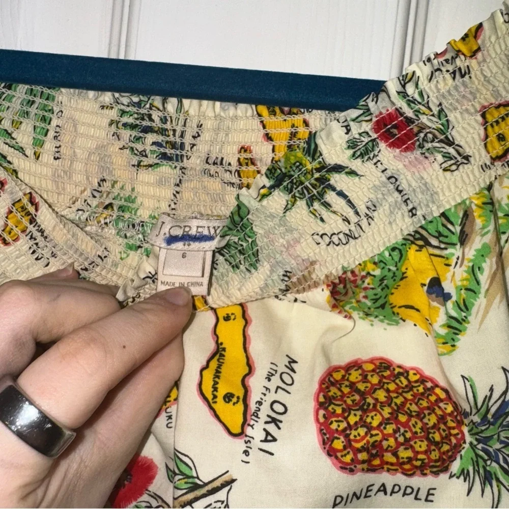 J. Crew Hawaii Print Off Shoulder Dress